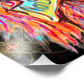 Farbenfrohe Alien Monster Art Pen Zeichne Fantasie Fotodruck (Ecke)