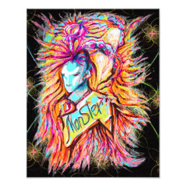 Farbenfrohe Alien Monster Art Pen Zeichne Fantasie Fotodruck