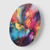 Farbenfrohe alkoholfreie Kunst Große Wanduhr (Winkel)
