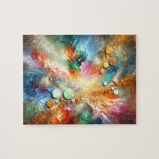 Farbenfrohe alkoholische Getränke Opal Abstrakte K Puzzle (Horizontal)