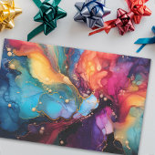 Farbenfrohe Alkoholtupfer Kunstflüssiges Malerei Seidenpapier