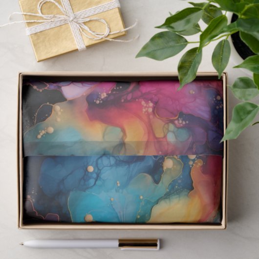 Farbenfrohe Alkoholtupfer Kunstflüssiges Malerei Seidenpapier (Geschenk)