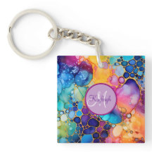 Farbenfrohe Alkoholtupfer Kunstflüssigkeitslackier