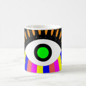 Farbenfrohe alles Auge flaches Design mit Sternen Kaffeetasse (Mittel)