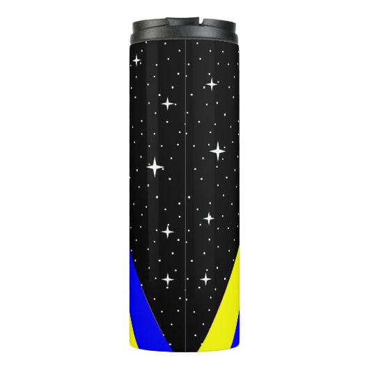 Farbenfrohe alles Auge flaches Design mit Sternen  Thermosbecher (Rückseite)