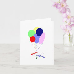 Farbenfrohe Alles Gute zum Geburtstag Luftballons Karte