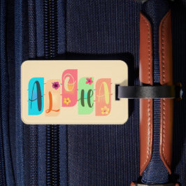 Farbenfrohe Aloha Tiles Gruß Gepäckanhänger