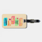 Farbenfrohe Aloha Tiles Gruß Gepäckanhänger (Rückseite horizontal)