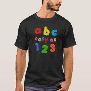 Farbenfrohe Alphabet Abc Easy As 123 Lower Case Fr T-Shirt