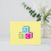 Farbenfrohe Alphabet-Blöcke Postkarte (Stehend Vorderseite)