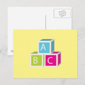 Farbenfrohe Alphabet-Blöcke Postkarte (Vorne/Hinten)