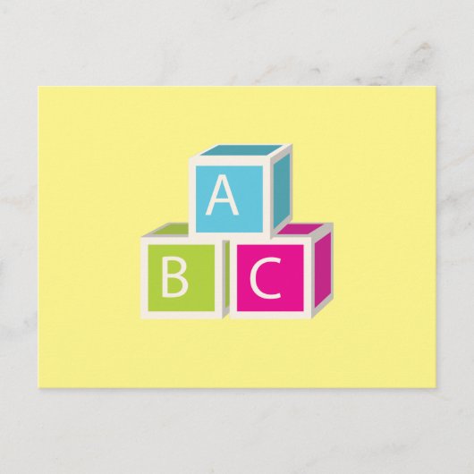 Farbenfrohe Alphabet-Blöcke Postkarte (Vorderseite)