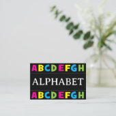 Farbenfrohe Alphabet Briefe Lehrer Visitenkarte (Stehend Vorderseite)