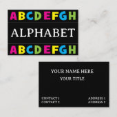 Farbenfrohe Alphabet Briefe Lehrer Visitenkarte (Vorne/Hinten)