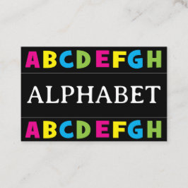 Farbenfrohe Alphabet Briefe Lehrer Visitenkarte