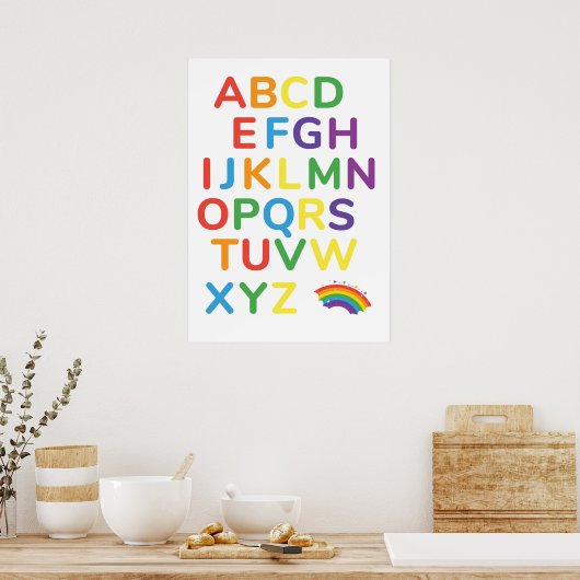 Farbenfrohe Alphabet-Erziehung Poster (Küche)