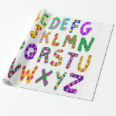 Farbenfrohe Alphabet Geschenkpapier (Ungerollt)