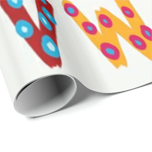 Farbenfrohe Alphabet Geschenkpapier (Rolleneckpunkt)