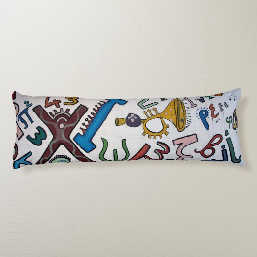 Farbenfrohe Alphabet Kissen (Rückseite)