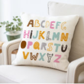 Farbenfrohe Alphabet Letters Pillow, ABC Kissen