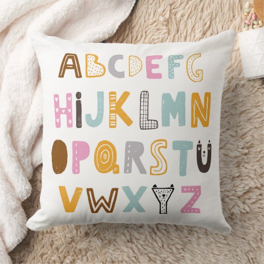 Farbenfrohe Alphabet Letters Pillow, ABC Kissen (Decke)