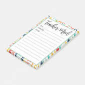 Farbenfrohe Alphabet-Note vom Lehrer Post-it Klebezettel (angewinkelt)