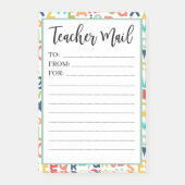 Farbenfrohe Alphabet-Note vom Lehrer Post-it Klebezettel (Vorderseite)