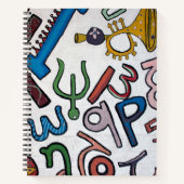 Farbenfrohe Alphabet Notizblock (Vorderseite)