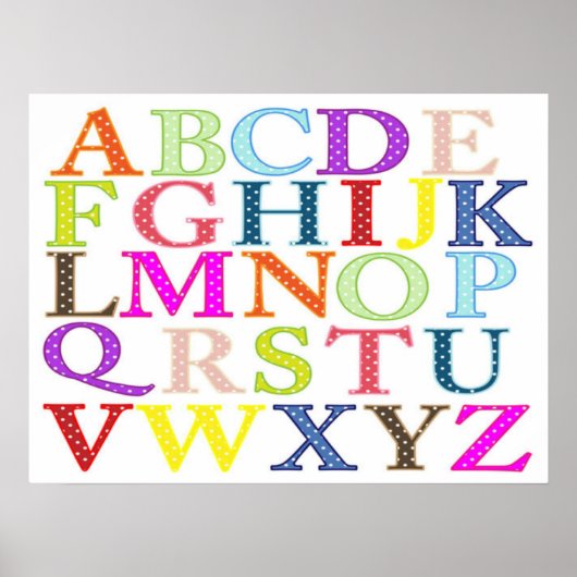 Farbenfrohe Alphabet Poster (Vorne)