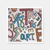 Farbenfrohe Alphabet Serviette (Vorderseite)