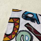 Farbenfrohe Alphabet Strandtuch (Beispiel)