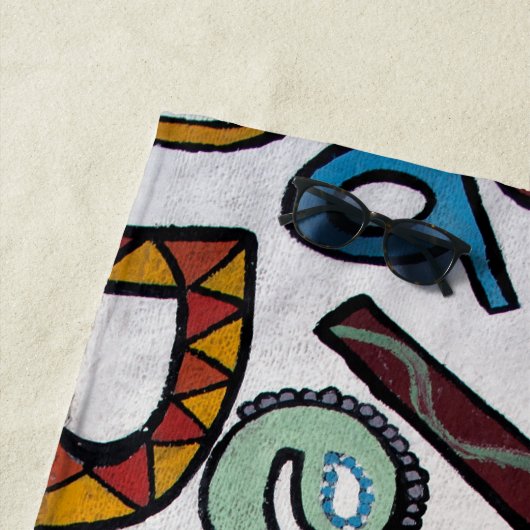 Farbenfrohe Alphabet Strandtuch (Beispiel)