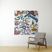 Farbenfrohe Alphabet-Tapisserie Wandteppich (Beispiel (Horizontal))