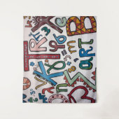 Farbenfrohe Alphabet-Tapisserie Wandteppich (Vorderseite)