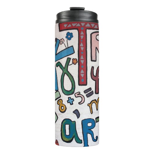 Farbenfrohe Alphabet Thermal Tumbler Thermosbecher (Vorderseite)
