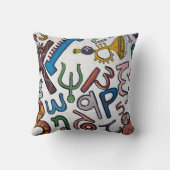 Farbenfrohe Alphabet Throw Kissen (Rückseite)