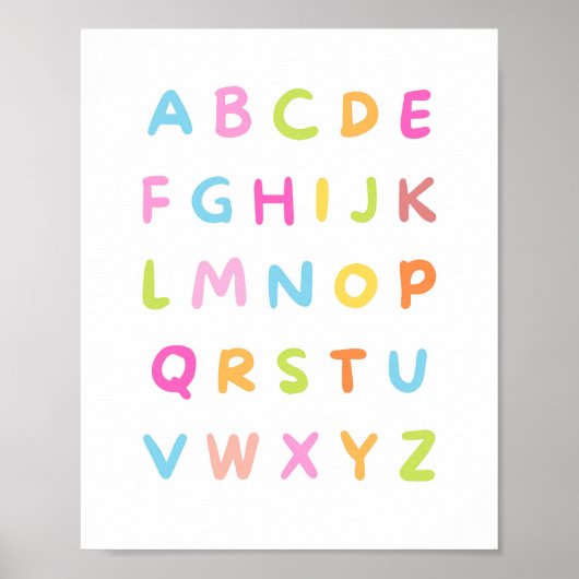Farbenfrohe Alphabet-Typografie Poster (Vorne)