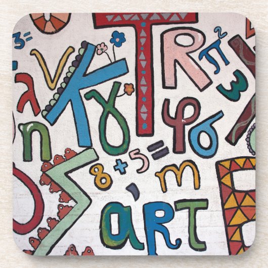 Farbenfrohe Alphabete Getränkeuntersetzer (Vorderseite)