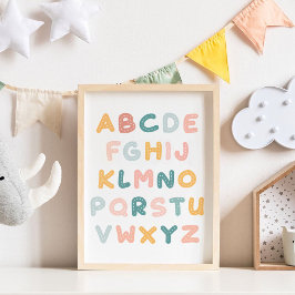 Farbenfrohe Alphabete Niedliches Kinderzimmer Poster