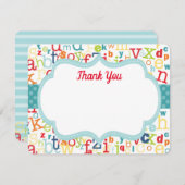 Farbenfrohe Alphabete Vielen Dank Dankeskarte (Vorne/Hinten)