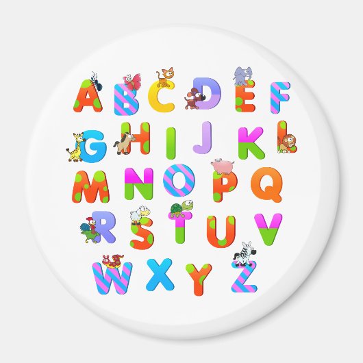 Farbenfrohe Alphabetisierungsbriefe Magnet (Vorne)