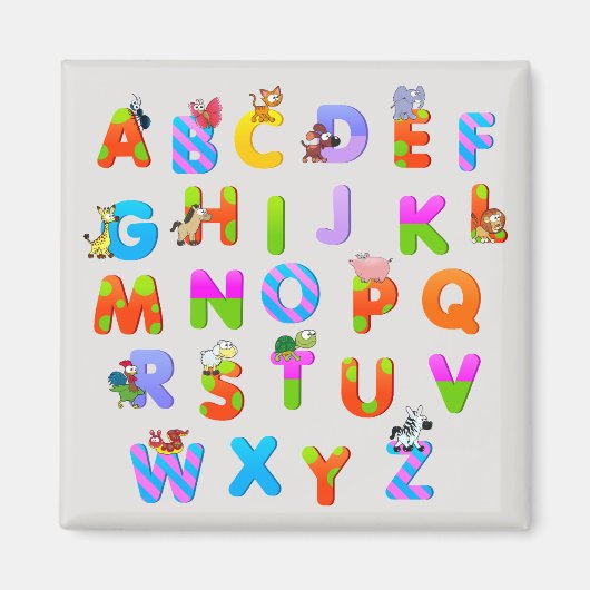 Farbenfrohe Alphabetisierungsbriefe Magnet (Vorne)