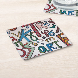 Farbenfrohe Alphabets Paper Untersetzer
