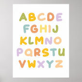 Farbenfrohe Alphabets Süsse Kinderzimmer Poster (Vorne)