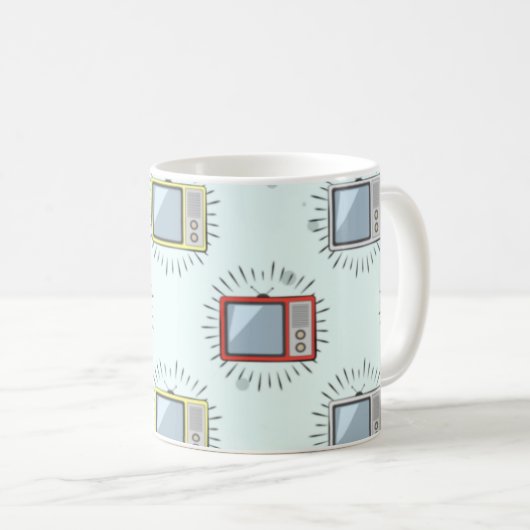 Farbenfrohe alte Fernsehmuster Kaffeetasse (VorderseiteRechts)
