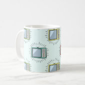 Farbenfrohe alte Fernsehmuster Kaffeetasse (Vorderseite Links)