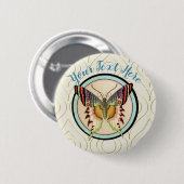 Farbenfrohe alte Schmetterlinge Button (Vorne & Hinten)