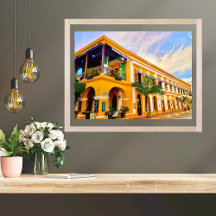 Farbenfrohe alte Villa