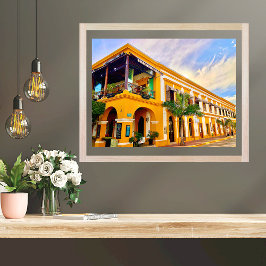 Farbenfrohe alte Villa Poster