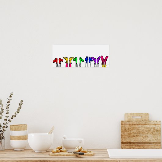 Farbenfrohe, altmodische Schuhe Zeichnend Poster (Küche)